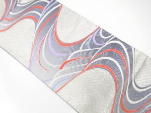 流水に模様織り出し　袋帯